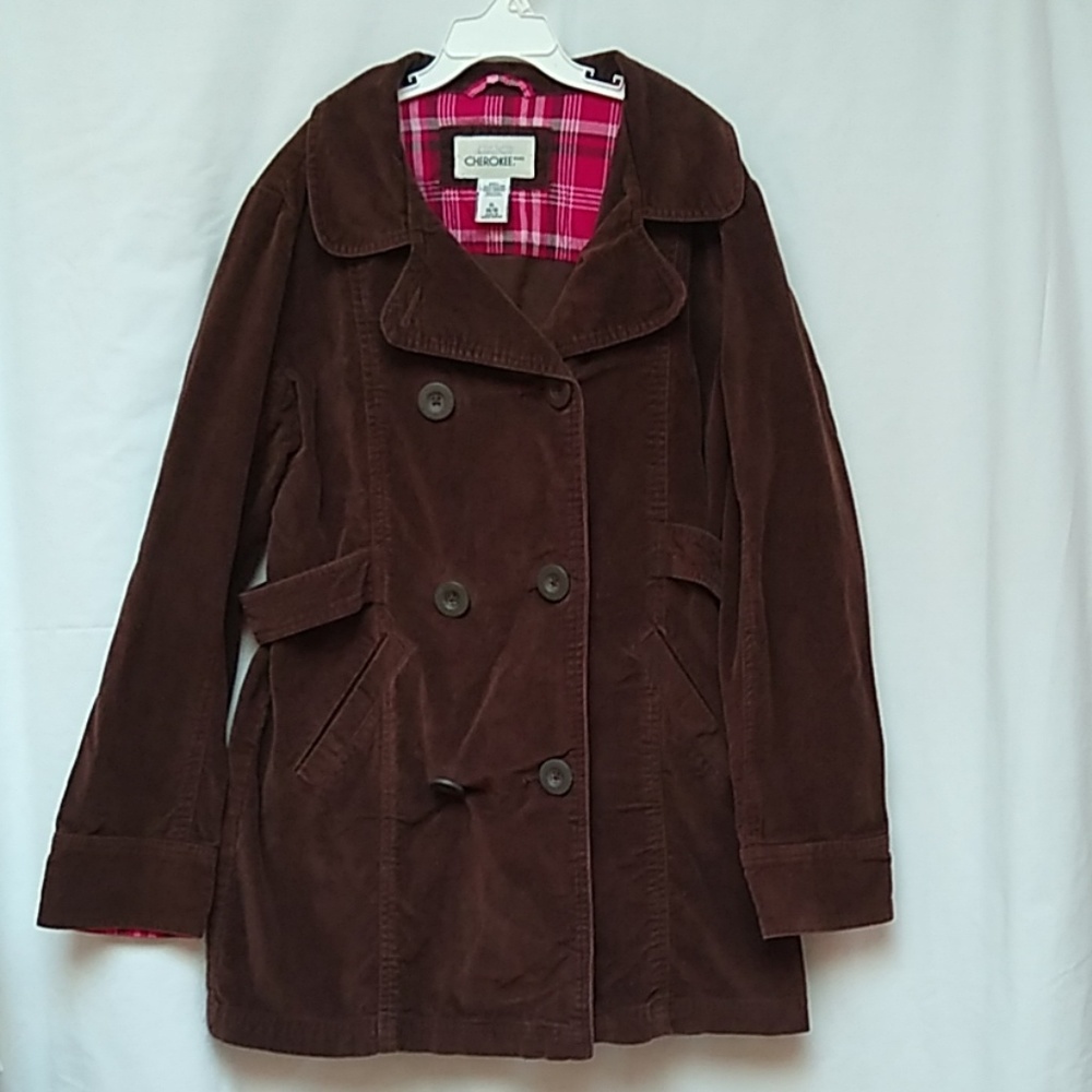 Cherokee Brown Velour Jacket XL 14 16